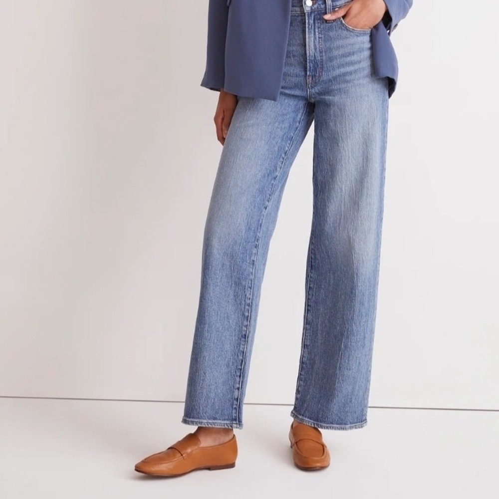 Madewell Petite Perfect Vintage Wide Leg Jeans Medium Heathcote Wash 26P